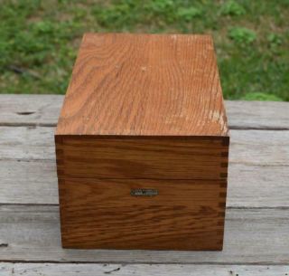 Vintage Globe Wernicke Dovetail Wood Index File Box 7310 - C Peerless Tray 10 X 5