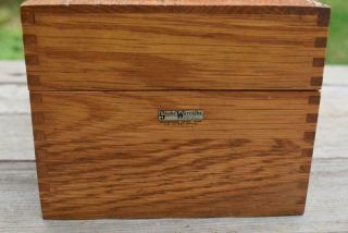 Vintage GLOBE WERNICKE Dovetail Wood Index File Box 7310 - C Peerless Tray 10 x 5 2