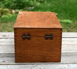 Vintage GLOBE WERNICKE Dovetail Wood Index File Box 7310 - C Peerless Tray 10 x 5 4