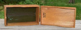 Vintage GLOBE WERNICKE Dovetail Wood Index File Box 7310 - C Peerless Tray 10 x 5 6