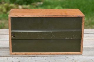 Vintage GLOBE WERNICKE Dovetail Wood Index File Box 7310 - C Peerless Tray 10 x 5 7