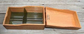 Vintage GLOBE WERNICKE Dovetail Wood Index File Box 7310 - C Peerless Tray 10 x 5 8