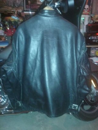 Schott 141 Leather Motorcycle Cafe Jacket Black Size 50 Perfectly Broken In