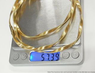 Marco Bicego 18k Gold Long Chain 57gr Twisted Fancy Link Herringbone Omega 36in 10