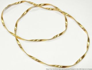 Marco Bicego 18k Gold Long Chain 57gr Twisted Fancy Link Herringbone Omega 36in 2