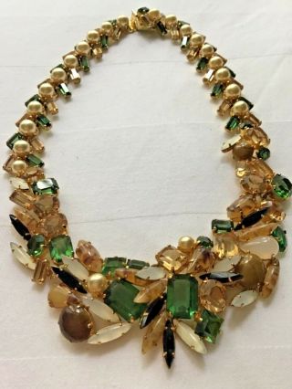 Vintage1950/60 Christian Dior Necklace Emeralds Quartz & Gold Roger Scemama?