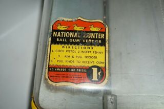 Vintage 1 Cent Gum Ball Machine National Hunter Ball Gum Vendor 4