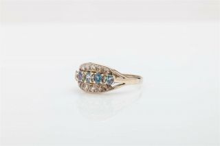 Antique 1930s $5000 2ct Natural Alexandrite Diamond 14k White Gold 3 ROW Ring 2