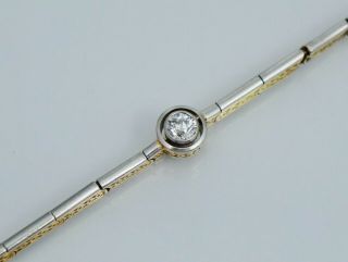 Edwardian Platinum 14k Diamond Bracelet Antique Vintage Art Nouveau Deco Gold