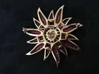 Iconic TRIFARI ALFRED PHILIPPE RUBY RED POINSETTIA brooch - PERFECT 7