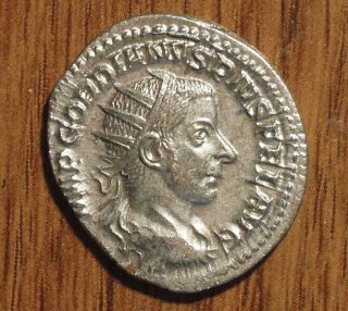 Gordian Iii Ar Antoninianus Hercules Standin Reverse - Ancient Roman Silver Coin