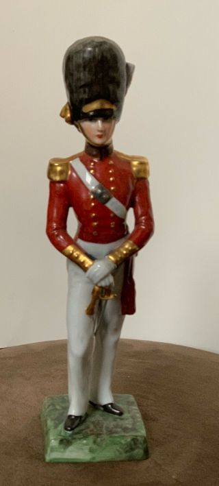 Antique Military Soldier Porcelain Figurine Officer Crenadier Guards Summer 1840