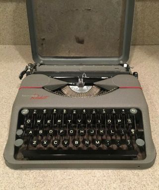 Vintage Hermes Rocket Baby Portable Typewriter Paillard Switzerland