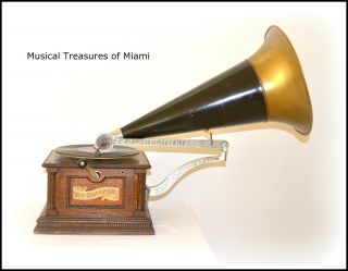 Antique Columbia Ah Phonograph With Horn,  Bonus - We Ship Worldwide