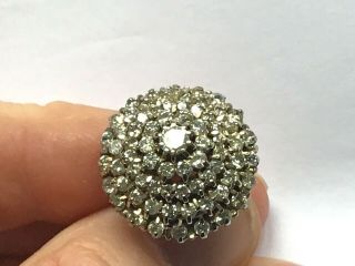 Vintage Very Large Gold Diamond Cluster Ring,  3ct,  Very Impressive