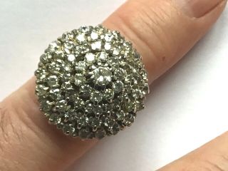 VINTAGE VERY LARGE GOLD DIAMOND CLUSTER RING,  3CT,  VERY IMPRESSIVE 3