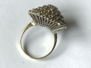 VINTAGE VERY LARGE GOLD DIAMOND CLUSTER RING,  3CT,  VERY IMPRESSIVE 4