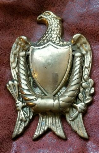 Vintage Brass American Eagle With Shield Door Knocker