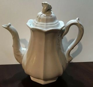 Elsmore & Forster Portland Shape White Ironstone Beverage Server Pot 1850’s