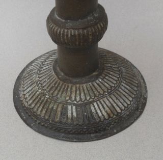 Antique Bronze Pedestal Fat / Oil Lamp 24cm Hindu Indian / Persian / Tibetan 4