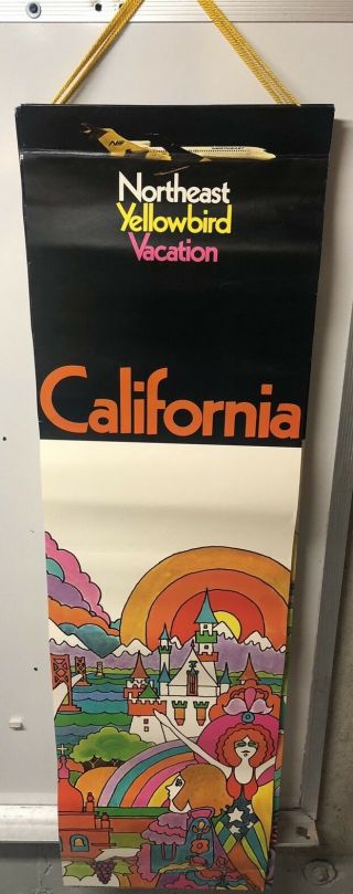 Vintage Northeast Airline Travel Poster California Disneyland