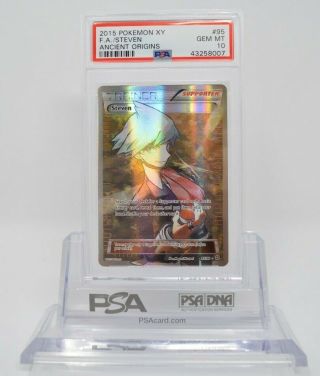 Pokemon Xy Ancient Origins Full Art Steven 95/98 Psa 10 Gem Pop 37