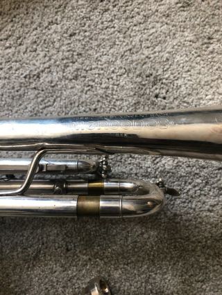 Vintage Vincent Bach Mercedes Silver Plated Trumpet 113368 Mouthpiece 7C 5