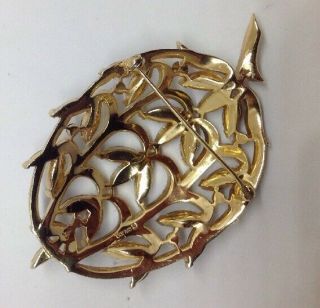 Vintage Alfred Philippe For Trifari Open Work Sapphire Flower Pin 5