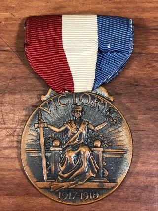 Vintage Rare Wwi Allentown,  Pa.  Lehigh County Veterans Victory Medal