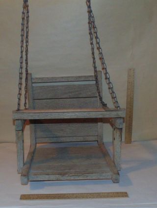 Vintage Wood Child Swing With Chains - Wooden Child 