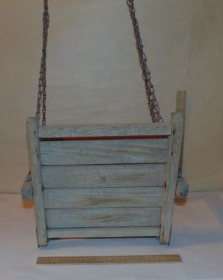 Vintage WOOD CHILD SWING with Chains - WOODEN CHILD ' S SWING - - 3