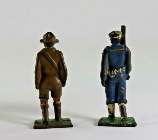 Six Vintage Manoil,  Barclay Grey Iron Lead Soldiers Soldier Boy Scout Gunner 7