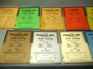 Vintage Evinrude - Elto Parts Catalogs 1937 - 38 - 39 - 40.  W/extras.  Loaded