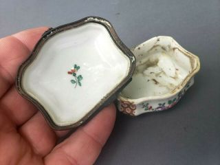 fine French Sevres hand painted porcelain trinket box with gilt collar hinged 3