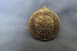 Ww I Cef Brass Collar Badge To The 218th Iinfantry Battalion (edmonton Irish)