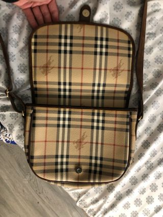 Vintage Burberrys Leather Shoulder Crossbody Bag