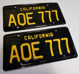 1963 Vintage California License Plates Tags 777 Lucky 7 1964 1965 1966 1968 1969