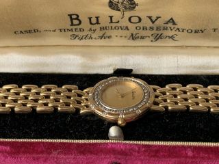 Bulova 14k Gold 35 Grams Diamond Ladies Wrist Watch