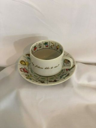 Zodiac Fortune Telling Tea Cup And Saucer Fine China Tea Leaf Reader