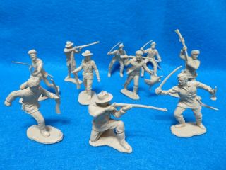Marx Matched Set Of Light Tan 54mm Frontiersmen/cavalry - Fort Apache
