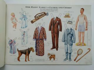 Vintage 1929 Our Happy Family Cut Out Sheets Gabriel Paper Doll Book 20 3