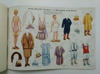 Vintage 1929 Our Happy Family Cut Out Sheets Gabriel Paper Doll Book 20 4