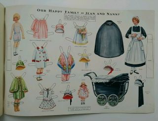 Vintage 1929 Our Happy Family Cut Out Sheets Gabriel Paper Doll Book 20 5