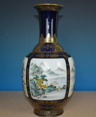 ANTIQUE CHINESE PORCELAIN VASE FAMILLE ROSE QIANLONG MARK RARE B9381 2