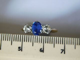 Antique / Vintage 18ct Diamond Ceylon Sapphire Ring
