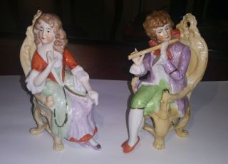 Antique Unger Schneider Figurines Statues 1879 German Porcelain