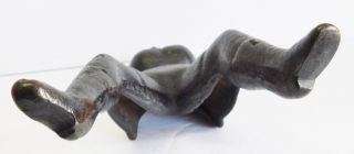 VINTAGE CAST IRON NUDE RISQUE WOMAN DOOR STOP OLD BOOT SHOE REMOVER 5