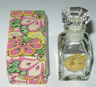 Vintage Houbigant Baccarat Style Perfume Bottle & Box Le Parfum Ideal,  2 1/4 " Ht