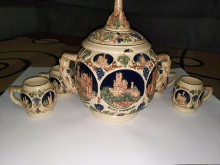 Vintage ceramic soup tureens German cider punch bowl 6 mugs 2