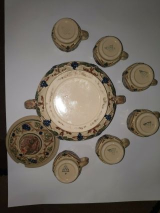 Vintage ceramic soup tureens German cider punch bowl 6 mugs 4